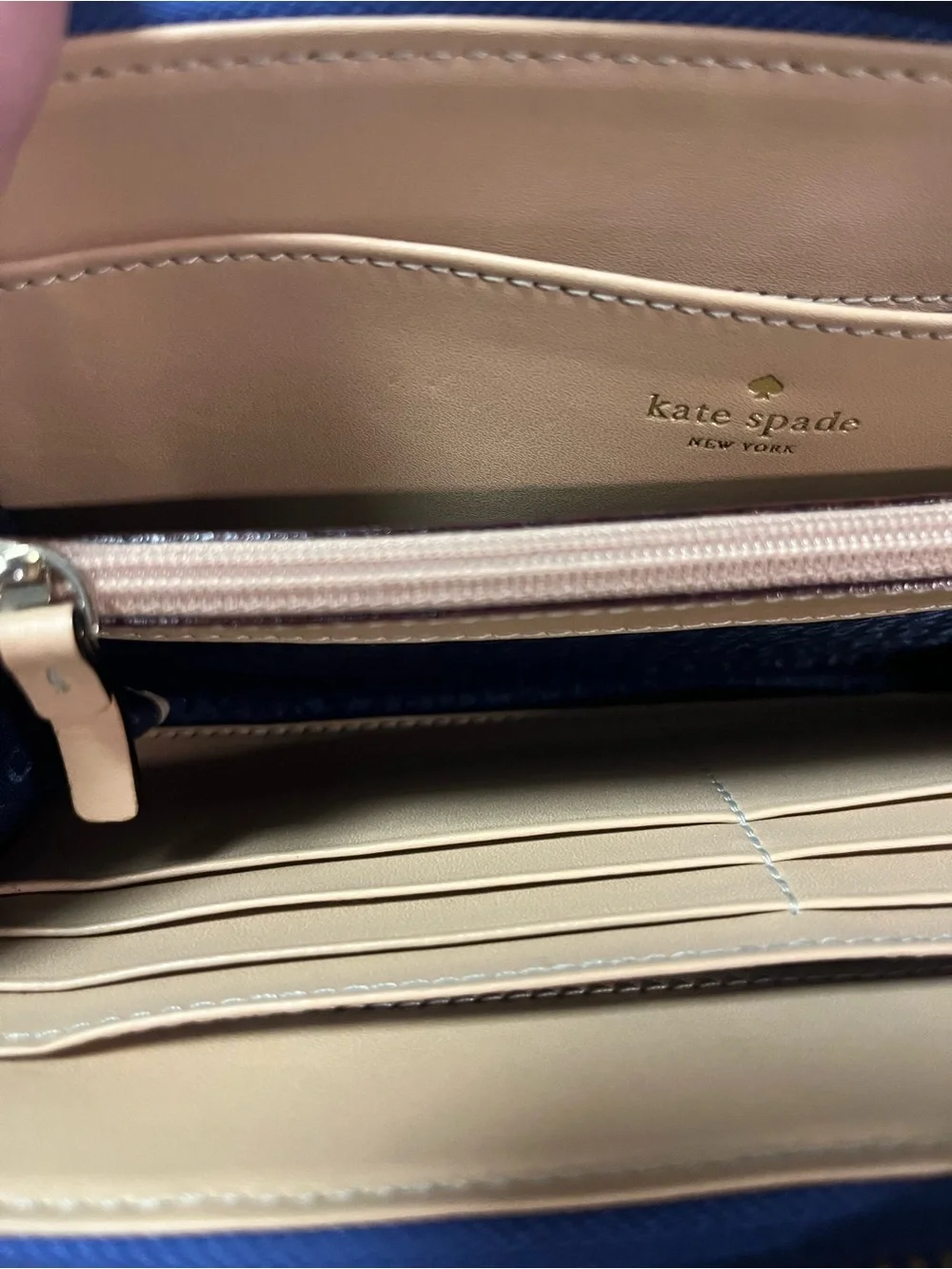 EUC Kate Spade Wellesley Layton Cobalt Blue Leather Wristlet Wallet